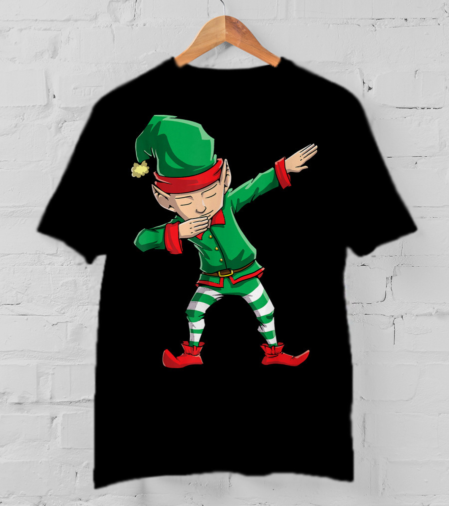 Christmas Dabbing Elf Squad Festive Dance Gesture T-Shirt