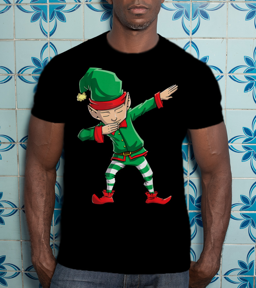 Christmas Dabbing Elf Squad Festive Dance Gesture T-Shirt