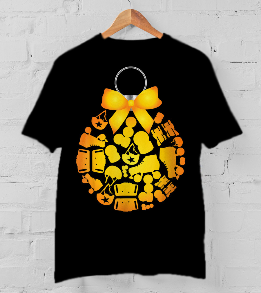Roller Derby Christmas Tree Ornaments Skates And Helmets T-Shirt