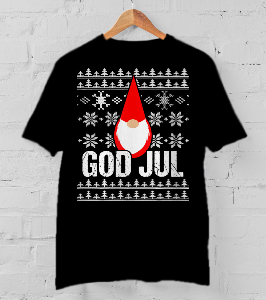 God Jul Gnome Tomte Christmas Nordic T-Shirt