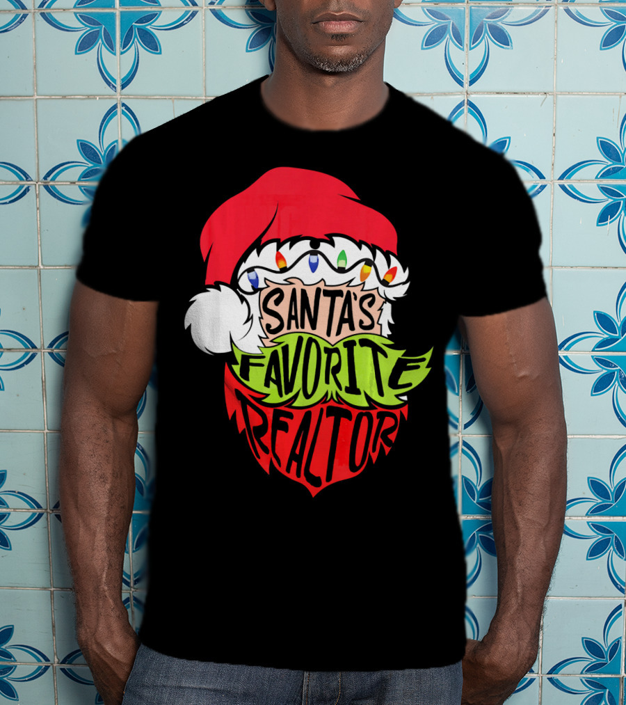 Santa's Favorite Realtor Christmas Santa T-Shirt