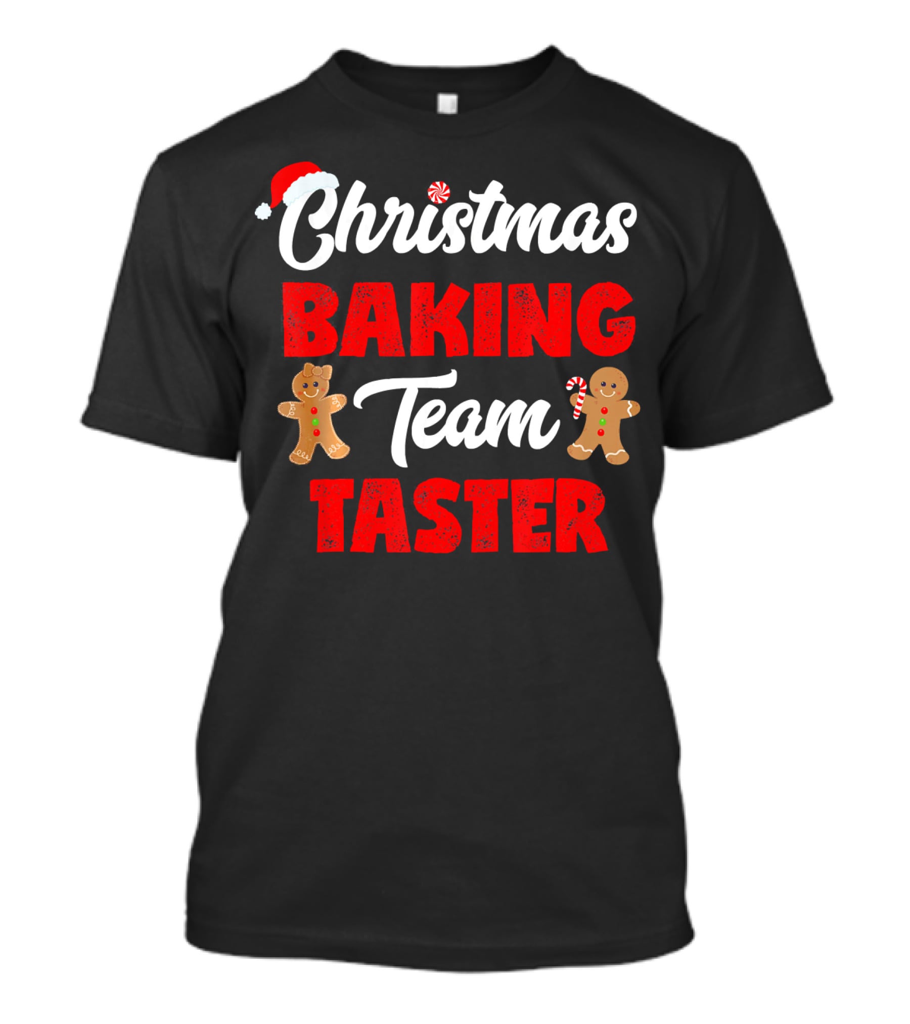 Christmas Baking Team Taster Gingerbread Candy Cane Santa Hat T-Shirt
