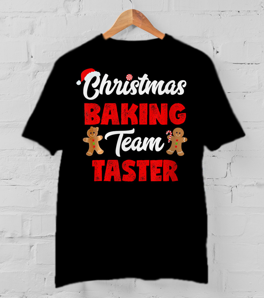 Christmas Baking Team Taster Gingerbread Candy Cane Santa Hat T-Shirt