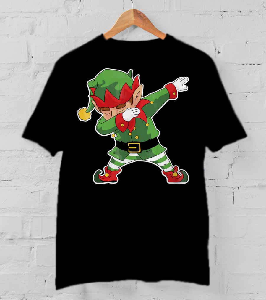 Christmas Dabbing Elf Funny Holiday Dance Pose T-Shirt