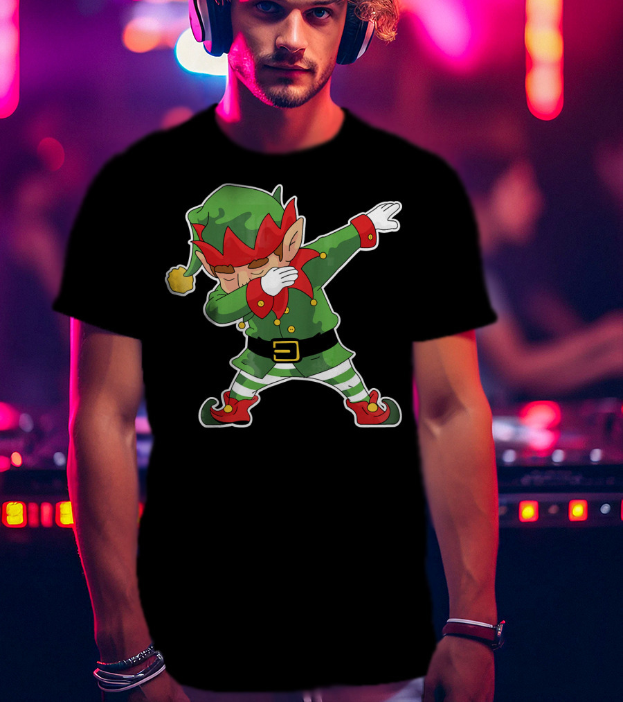 Christmas Dabbing Elf Funny Holiday Dance Pose T-Shirt