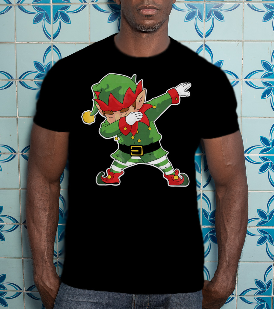Christmas Dabbing Elf Funny Holiday Dance Pose T-Shirt