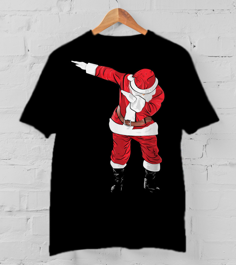 Christmas Dabbing Funny Santa In Classic Red Suit T-Shirt