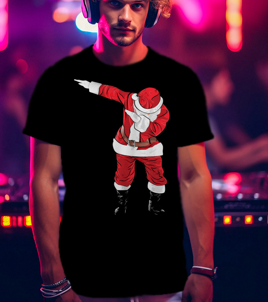 Christmas Dabbing Funny Santa In Classic Red Suit T-Shirt