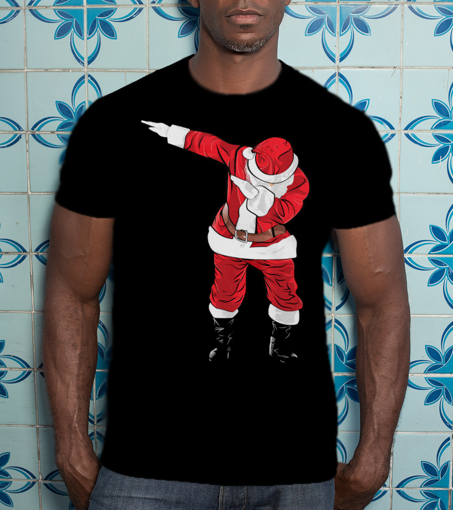 Christmas Dabbing Funny Santa In Classic Red Suit T-Shirt