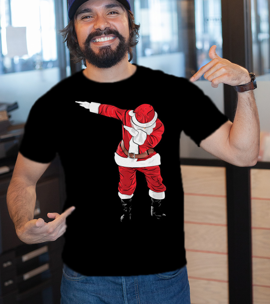 Christmas Dabbing Funny Santa In Classic Red Suit T-Shirt
