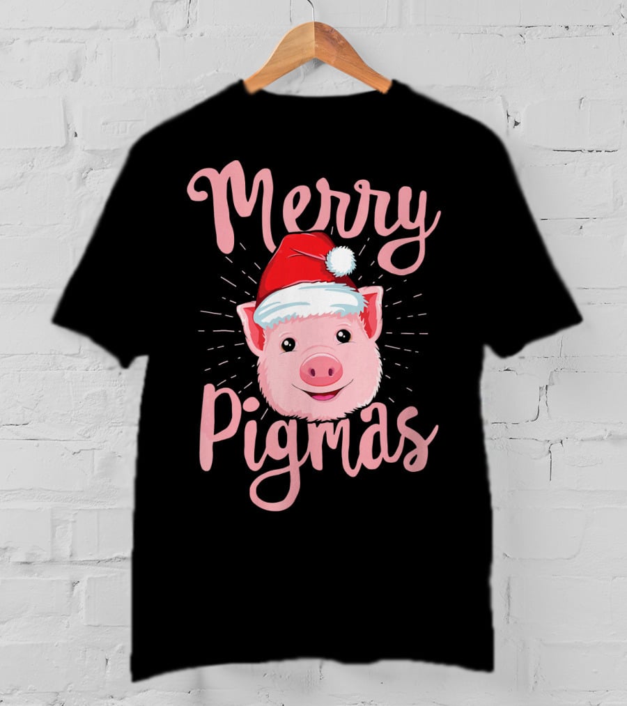 Merry Pigmas Pig Santa Hat T-Shirt