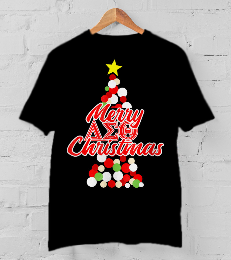 Merry Delta Sigma Theta Christmas Holiday Tree T-Shirt