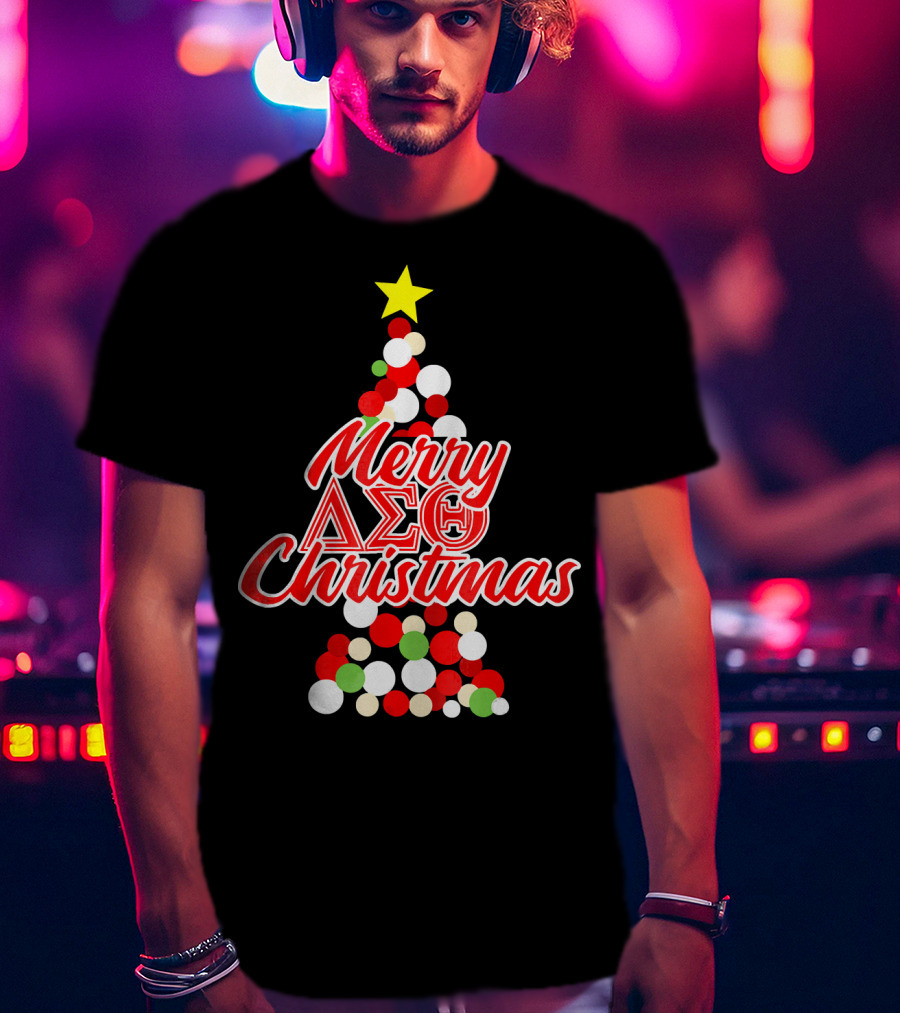 Merry Delta Sigma Theta Christmas Holiday Tree T-Shirt