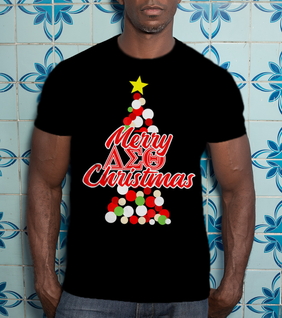 Merry Delta Sigma Theta Christmas Holiday Tree T-Shirt