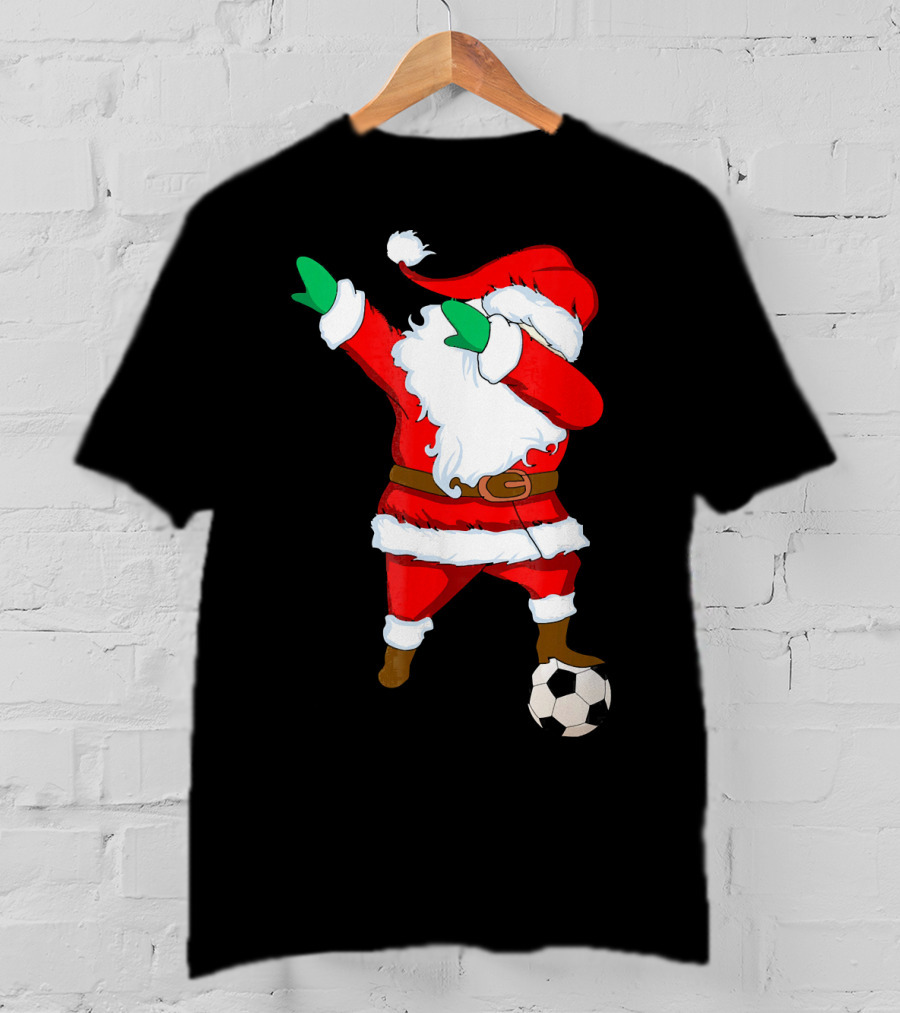 Santa Claus Dabbing With Soccer Ball T-Shirt