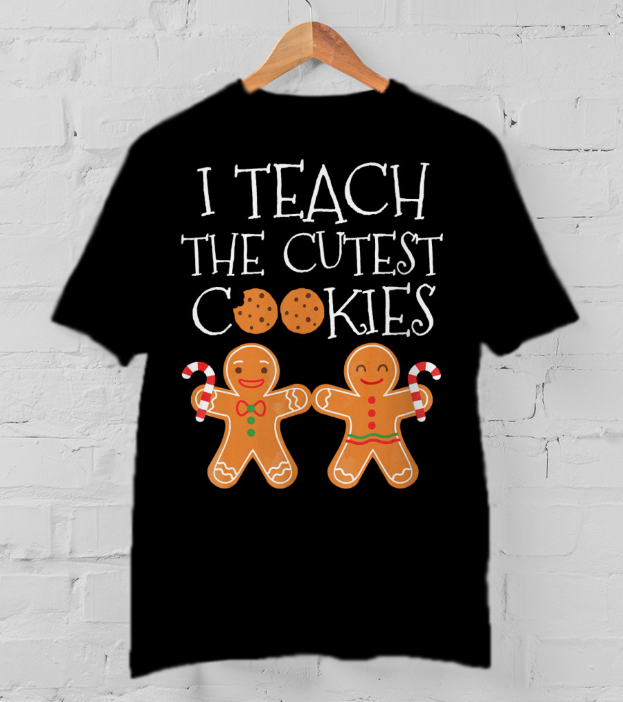 I Teach The Cutest Cookies Gingerbread Candy Cane T-Shirt