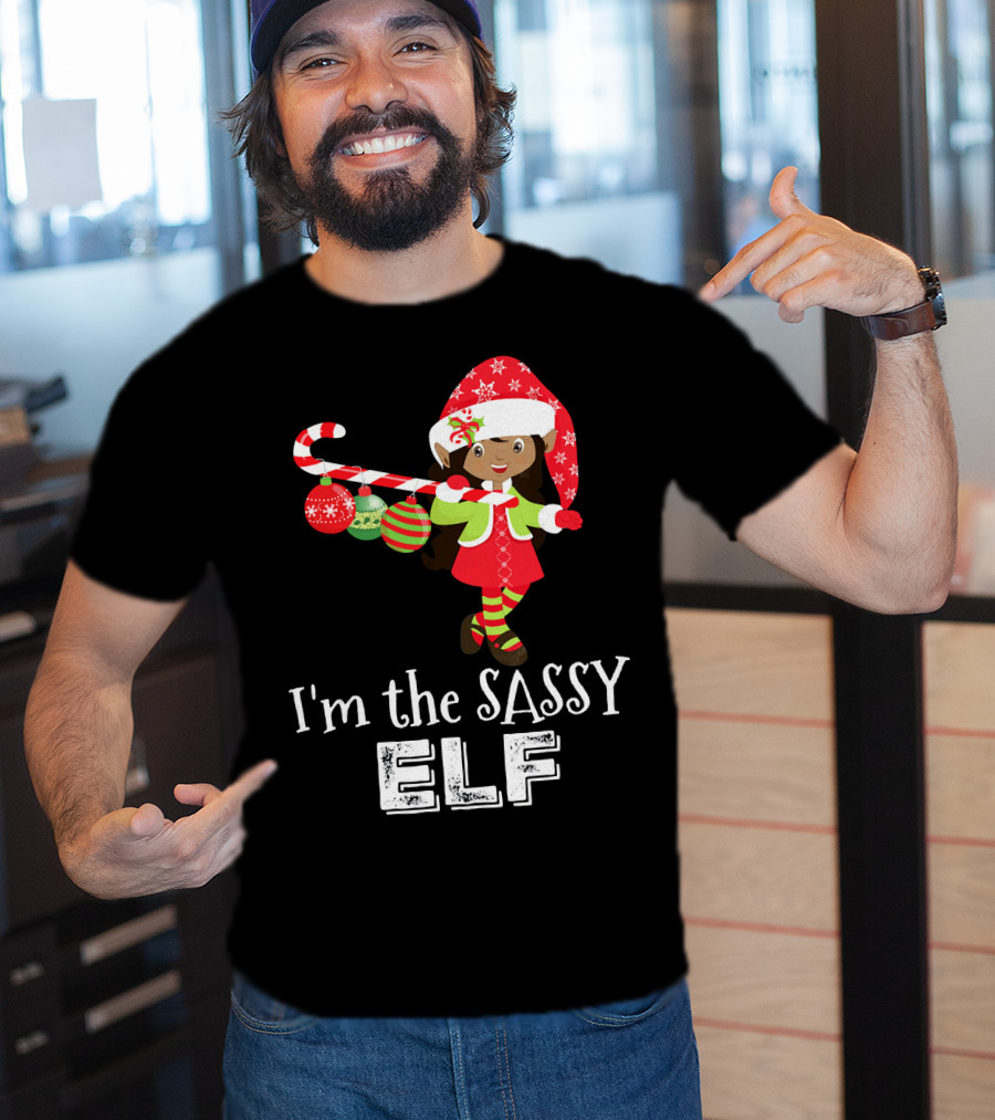 I'm The Sassy Elf African American Girls Christmas T-Shirt