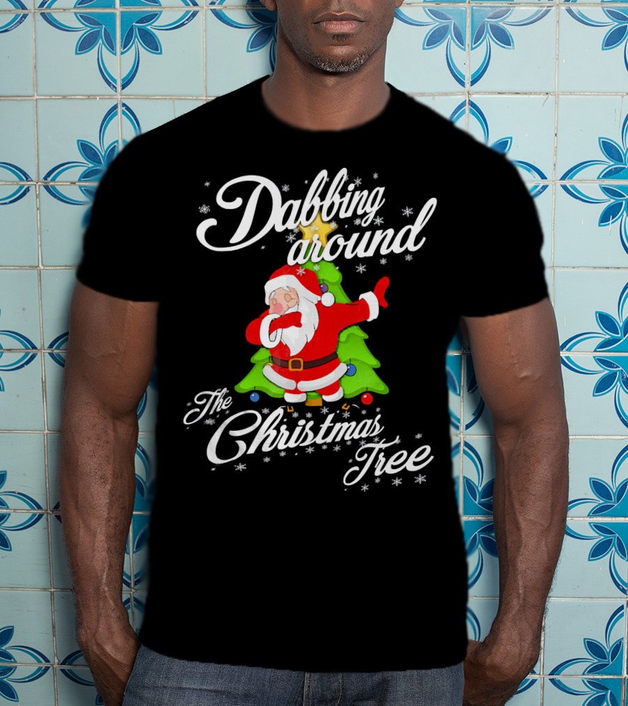 Dabbing Around The Christmas Tree Santa Claus T-Shirt