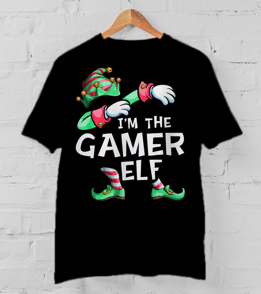 I'm The Gamer Elf Dabbing Christmas Family T-Shirt