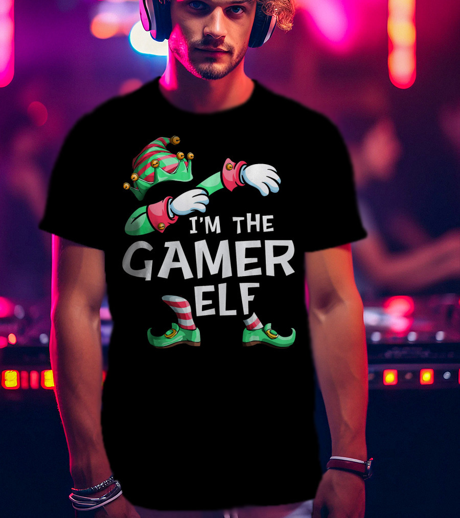 I'm The Gamer Elf Dabbing Christmas Family T-Shirt
