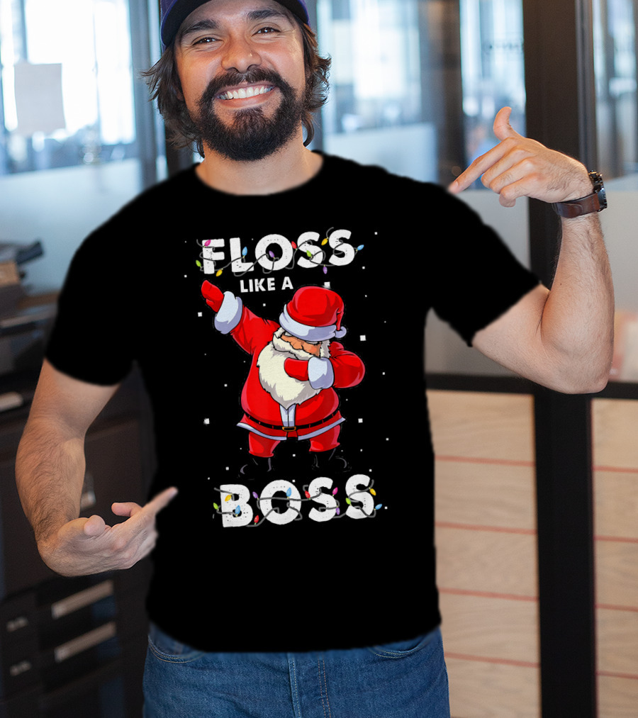 Floss Like A Boss Santa Happy Holidays T-Shirt