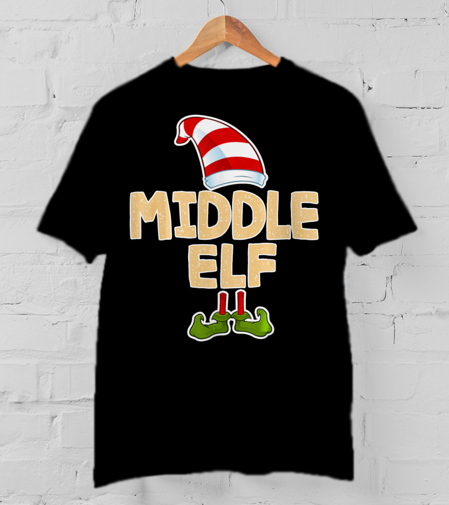 Middle Elf Candy Cane Hat And Green Shoes T-Shirt