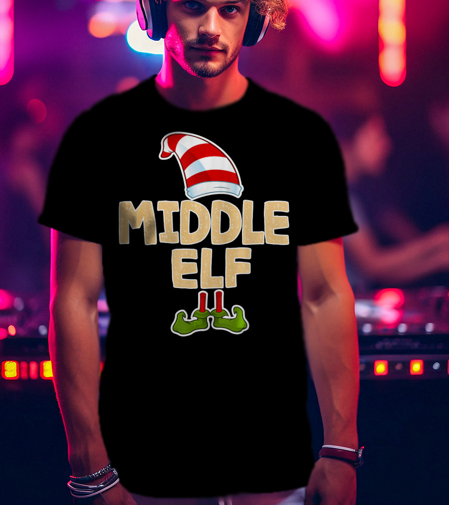 Middle Elf Candy Cane Hat And Green Shoes T-Shirt