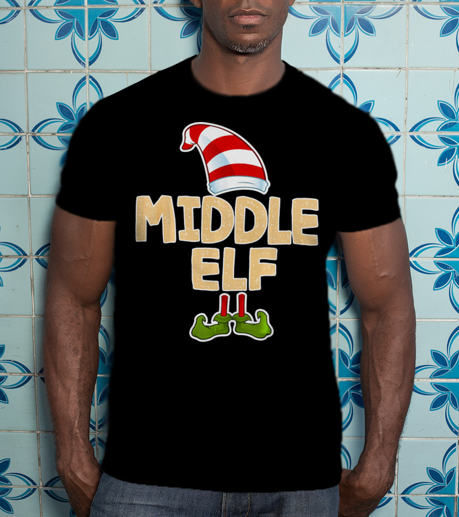 Middle Elf Candy Cane Hat And Green Shoes T-Shirt