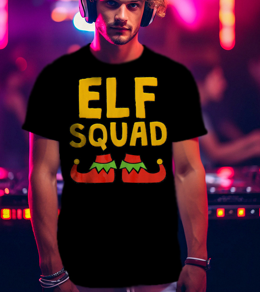 ELF SQUAD Fun Holiday Elf Shoes Festive T-Shirt