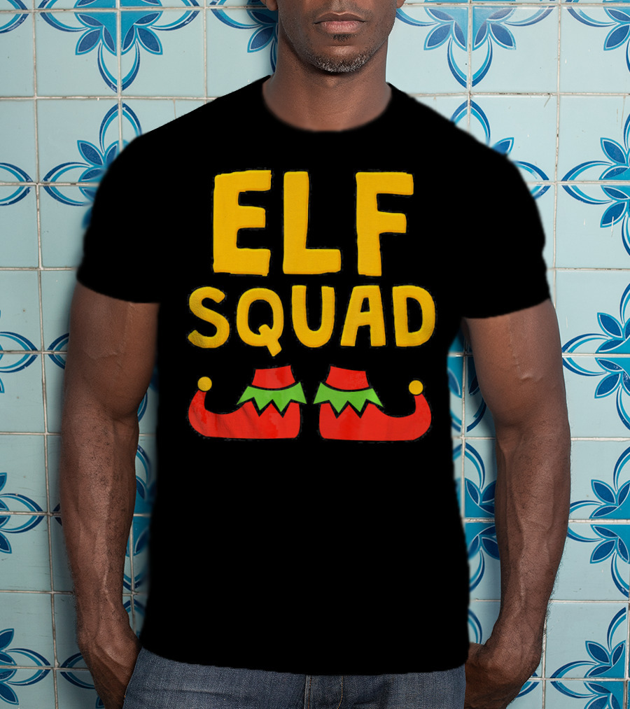 ELF SQUAD Fun Holiday Elf Shoes Festive T-Shirt