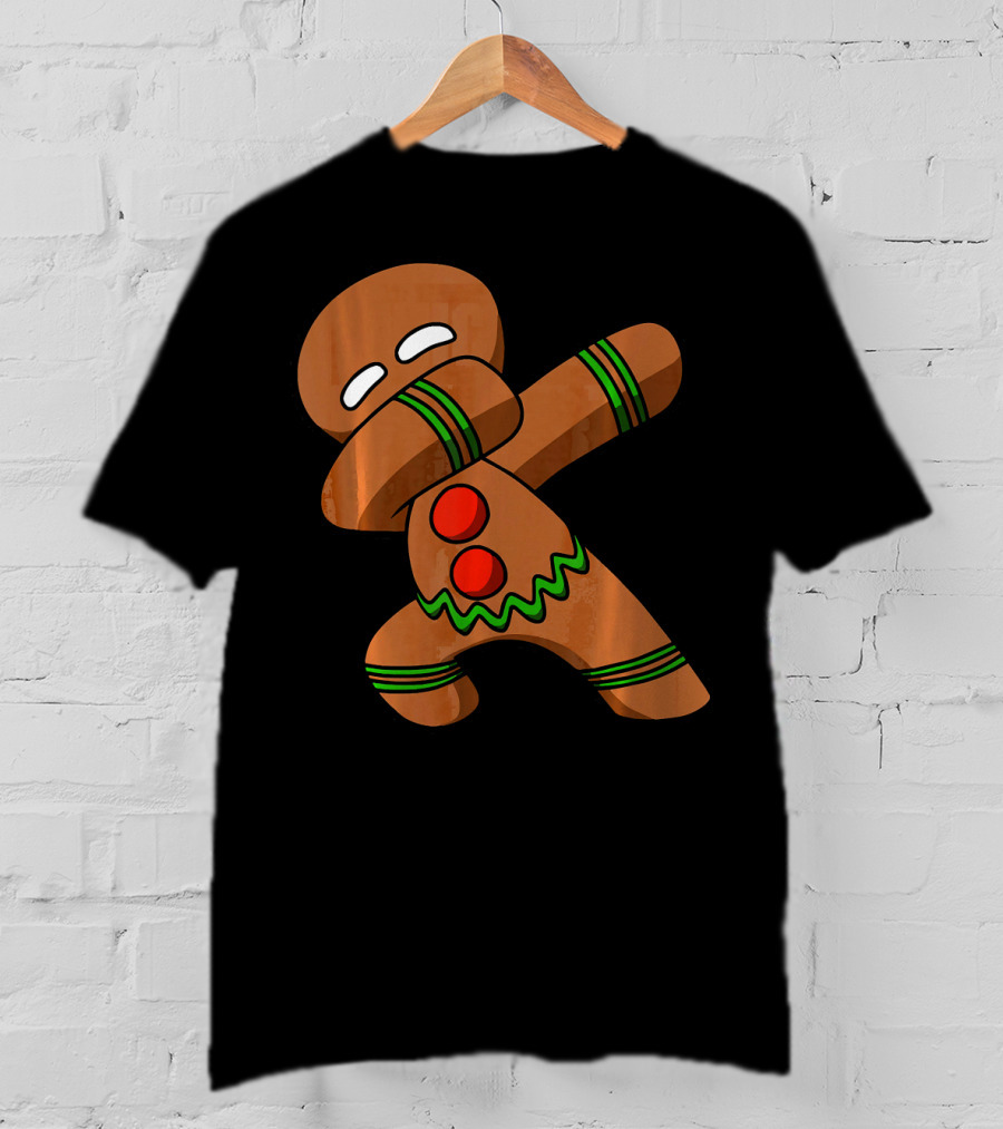 Dabbing Gingerbread Man Funny Christmas Cookie Dance T-Shirt