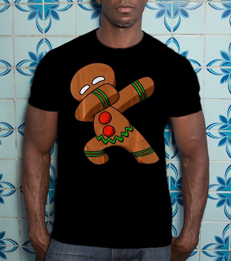 Dabbing Gingerbread Man Funny Christmas Cookie Dance T-Shirt