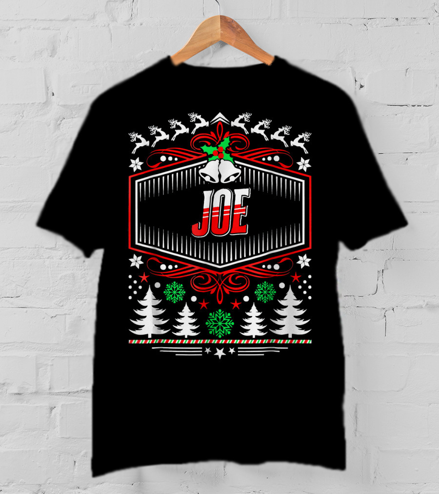 JOE Reindeer Snowflakes Christmas Trees Holiday T-Shirt