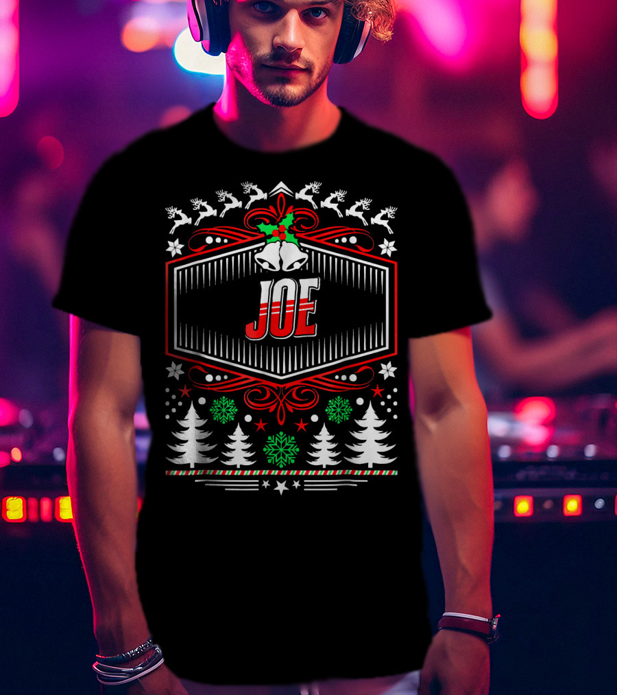 JOE Reindeer Snowflakes Christmas Trees Holiday T-Shirt