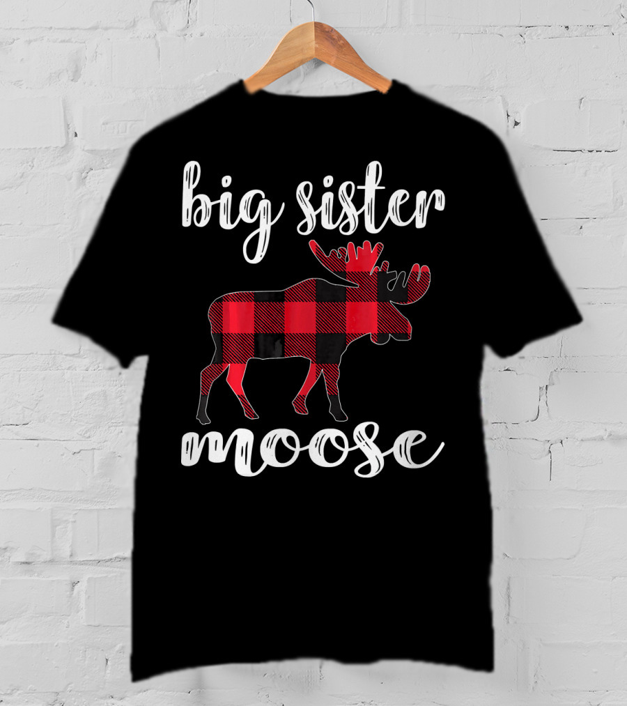 Big Sister Moose Buffalo Plaid T-Shirt