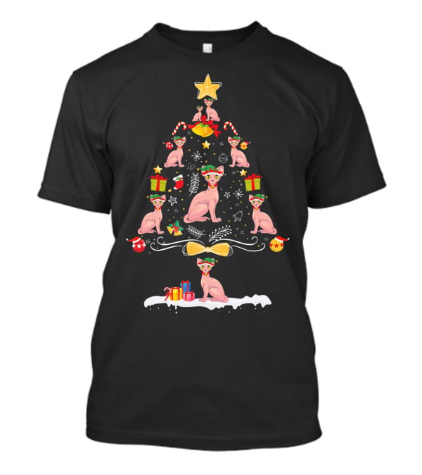 Sphynx Cats Christmas Tree Holiday Ornament Gifts T-Shirt