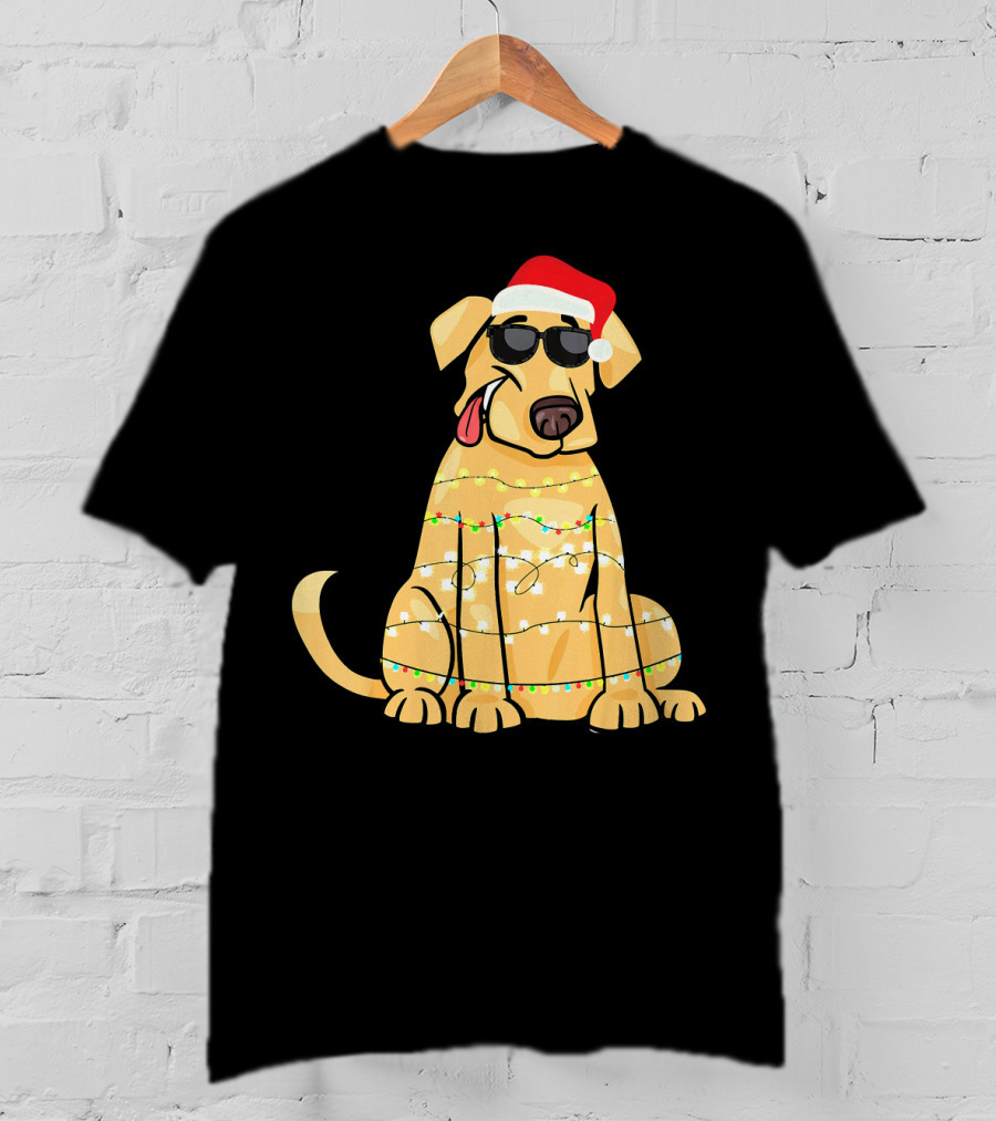 Labrador Santa Claus Christmas Lights Sunglasses T-Shirt