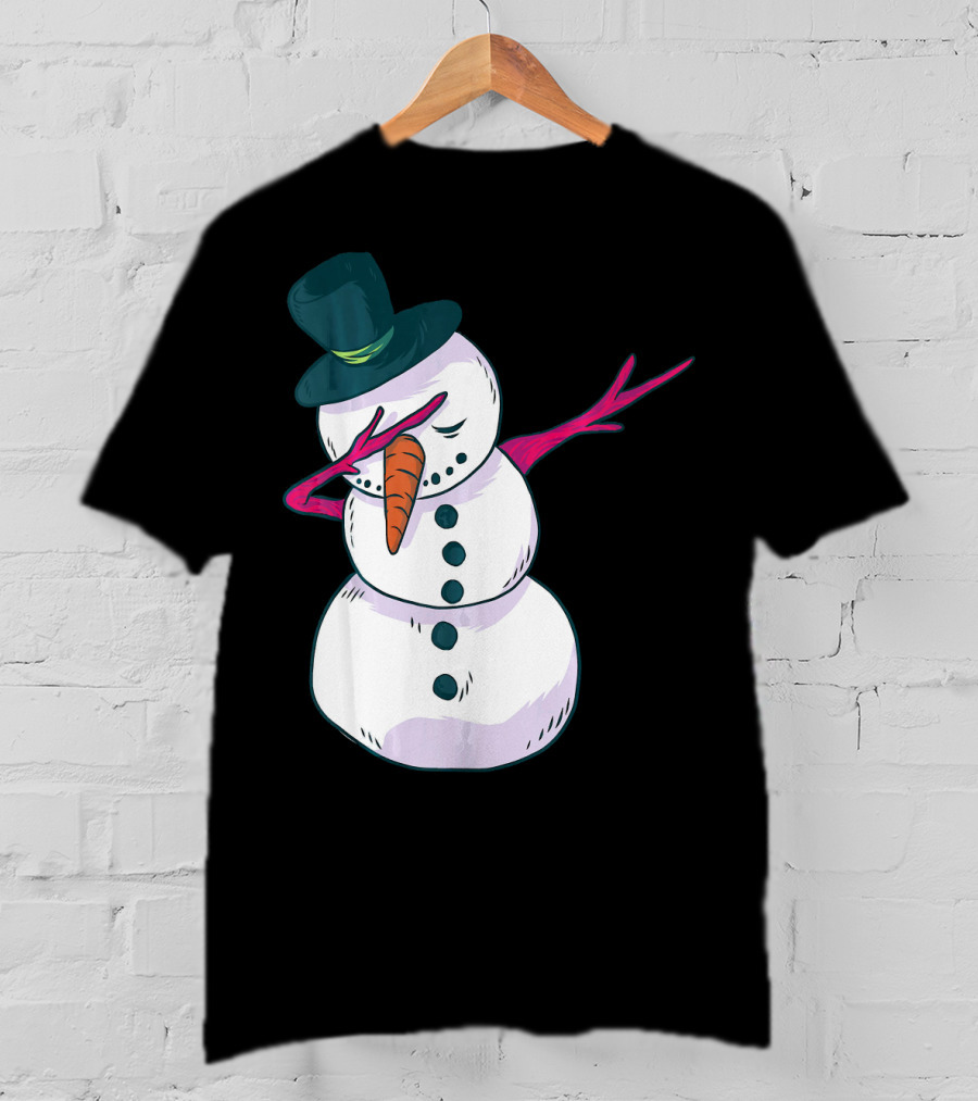 Christmas Snowman Dabbing Festive Dance Move T-Shirt