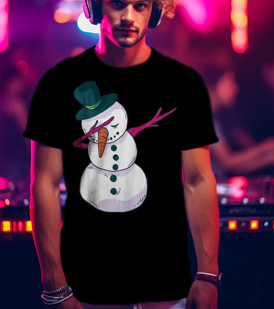Christmas Snowman Dabbing Festive Dance Move T-Shirt