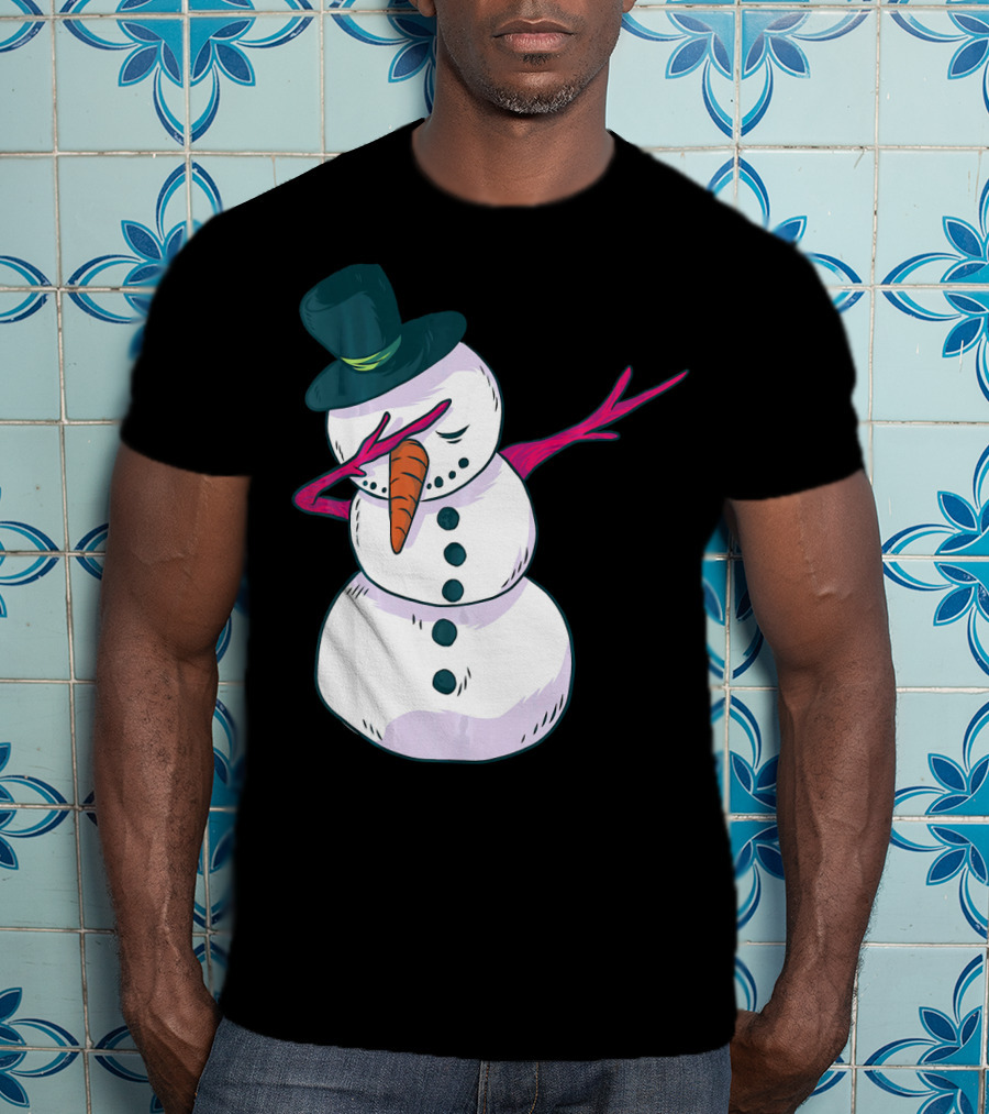 Christmas Snowman Dabbing Festive Dance Move T-Shirt