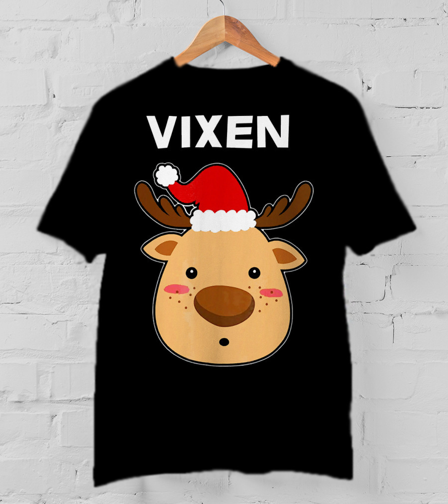 Vixen Santa Hat Reindeer T-Shirt