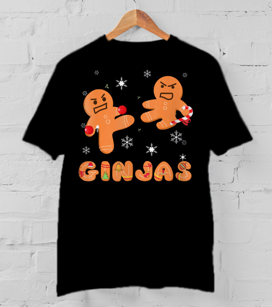 Ginjas Gingerbread Ninjas Holiday Fun T-Shirt