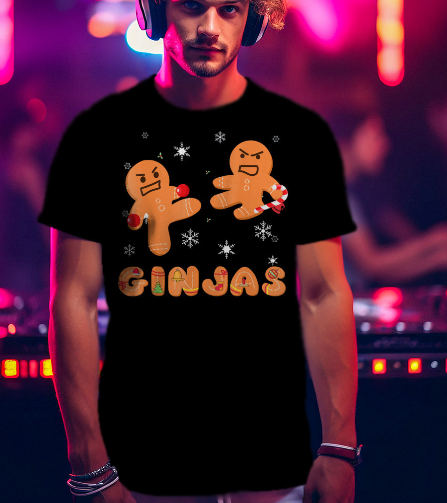 Ginjas Gingerbread Ninjas Holiday Fun T-Shirt