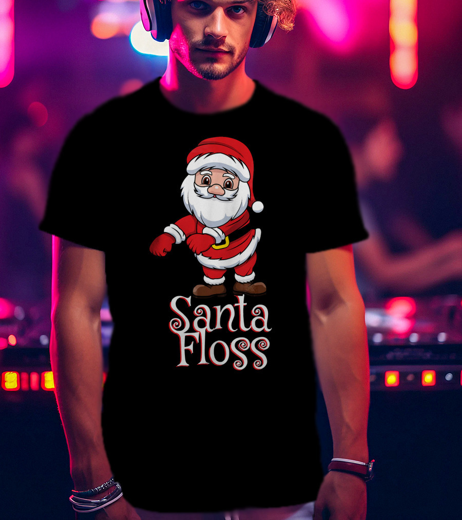 Santa Floss Christmas Hand Drawn Santa⟩ T-Shirt