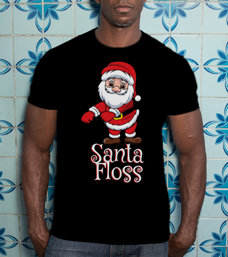 Santa Floss Christmas Hand Drawn Santa⟩ T-Shirt