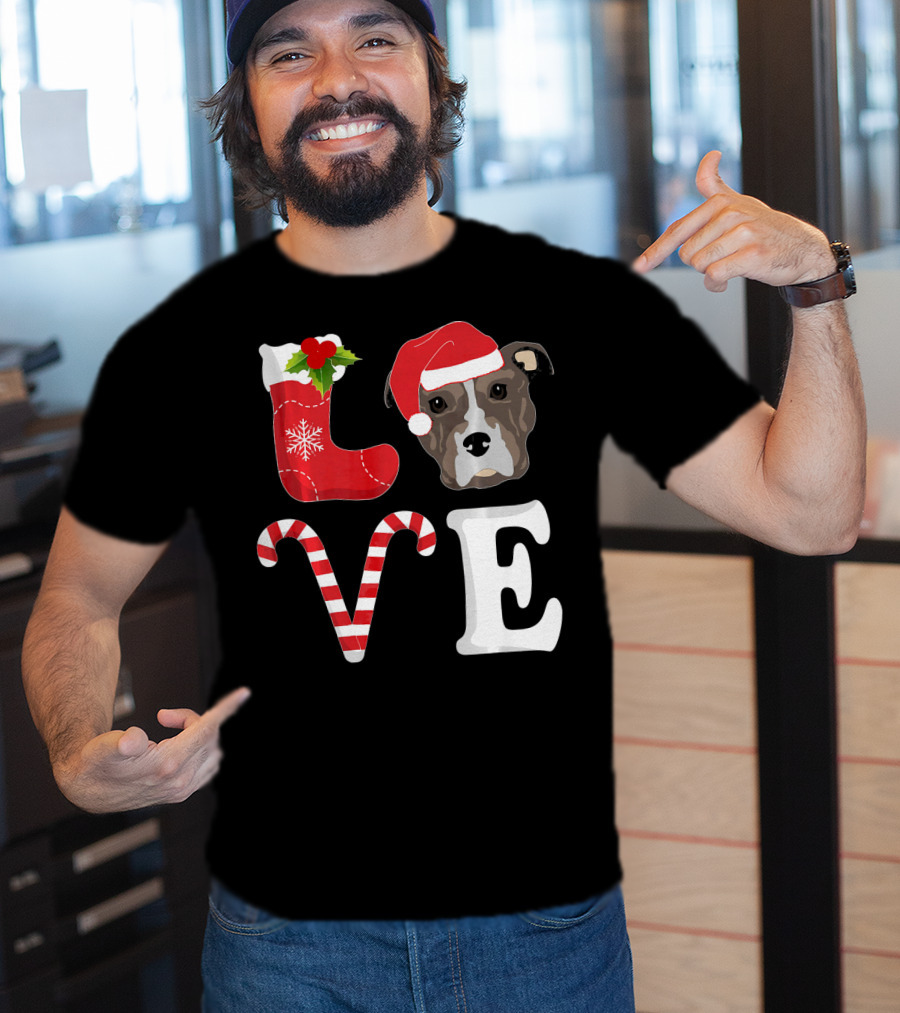 Love Christmas Pitbull Santa Pit Bull T-Shirt