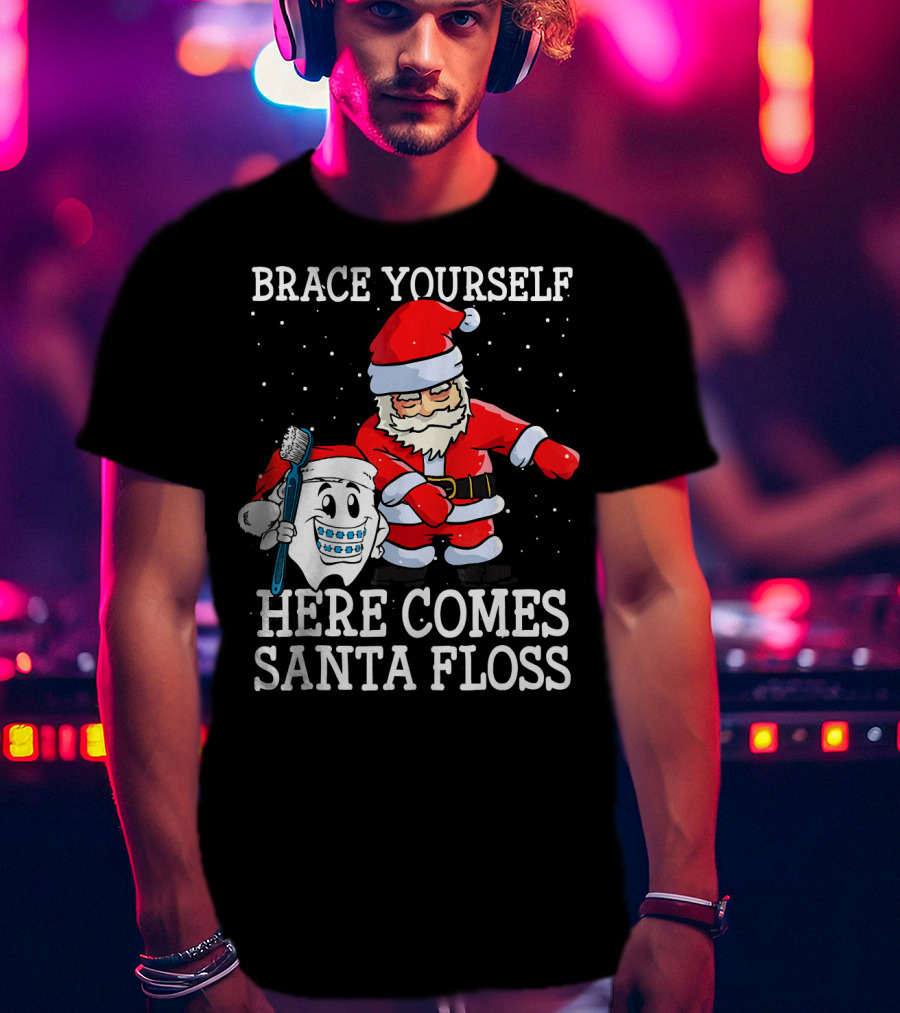 Brace Yourself Here Comes Santa Floss T-Shirt