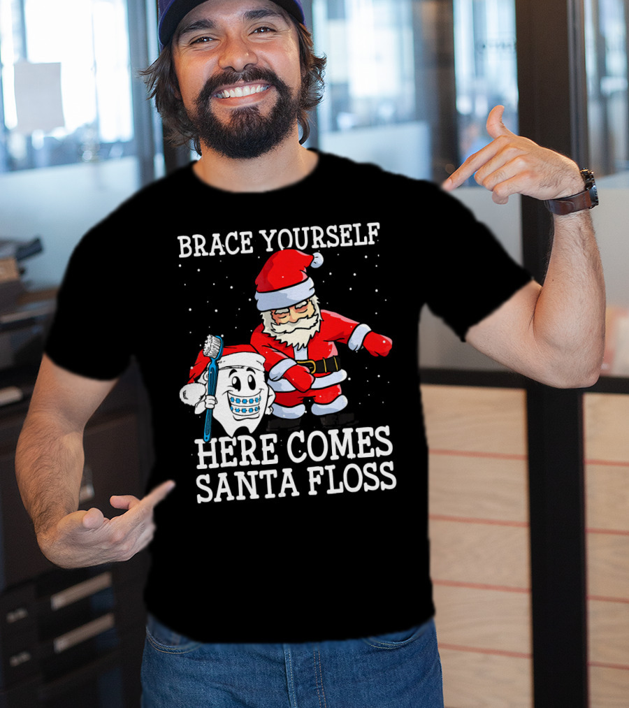 Brace Yourself Here Comes Santa Floss T-Shirt
