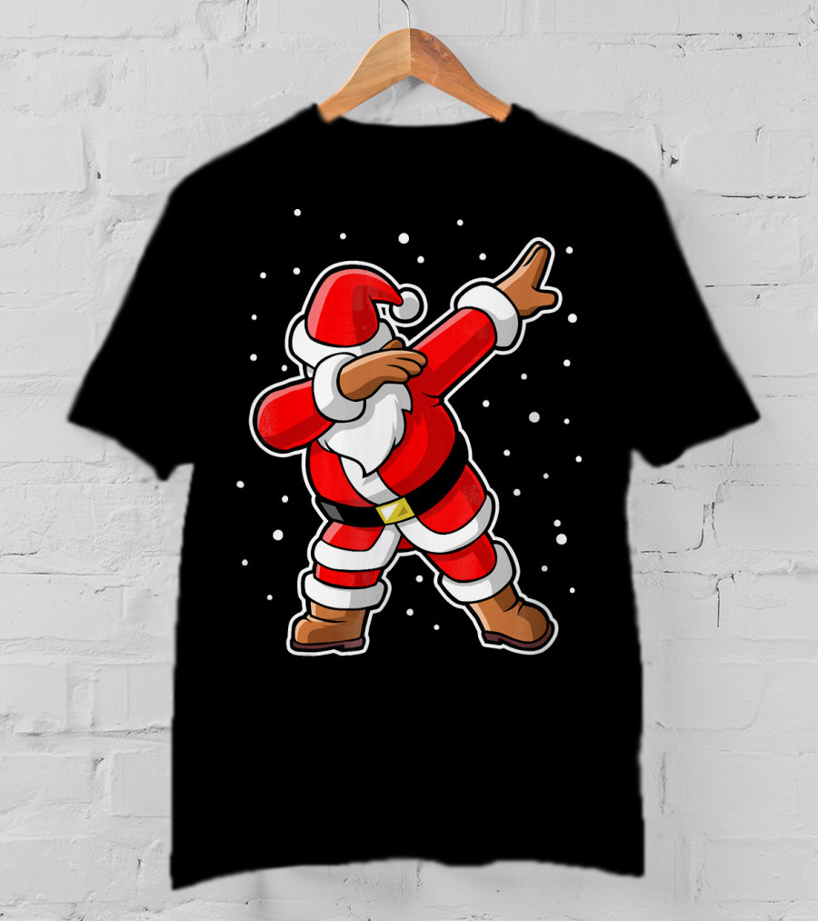 Dabbing Santa Claus Snowing Iconic Christmas Pose T-Shirt