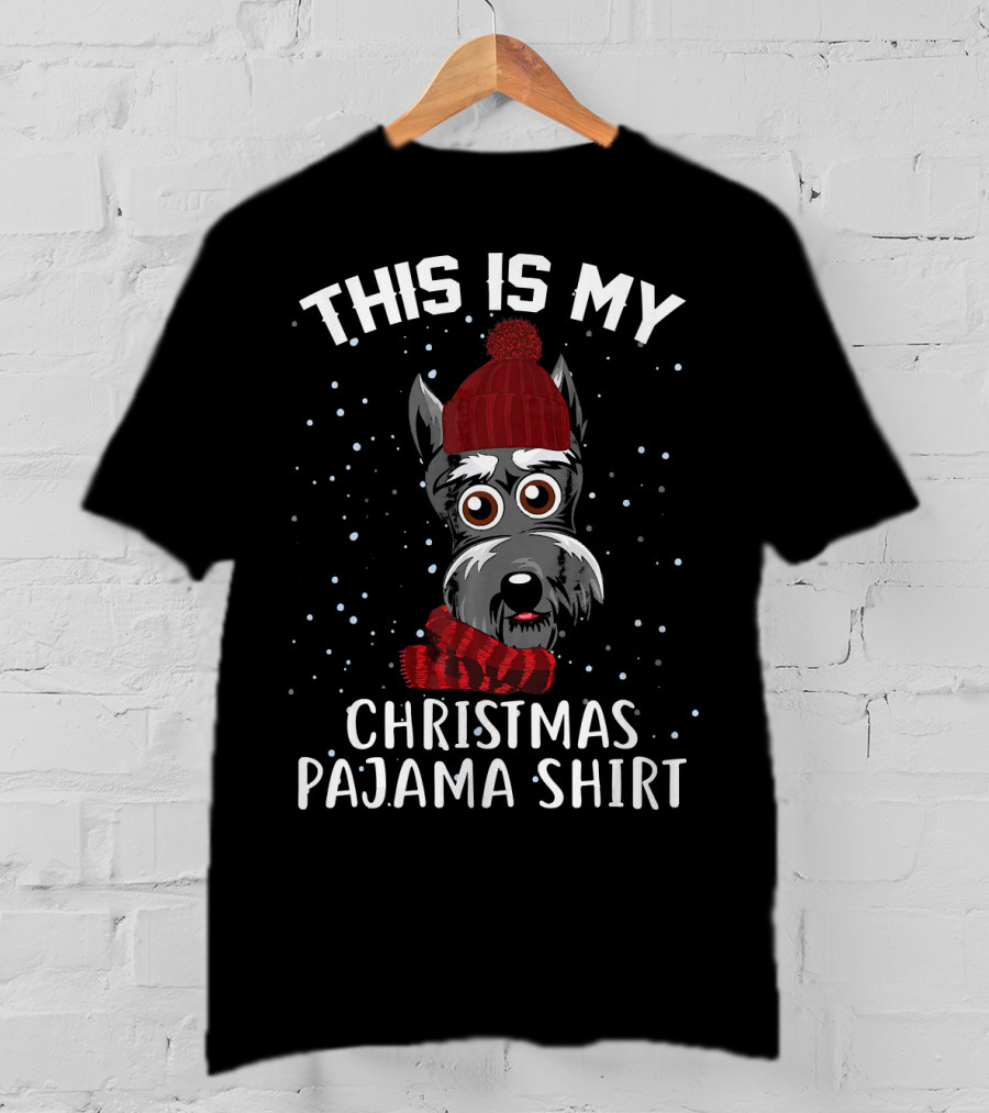 This Is My Christmas Pajama Shirt Schnauzer Dog T-Shirt